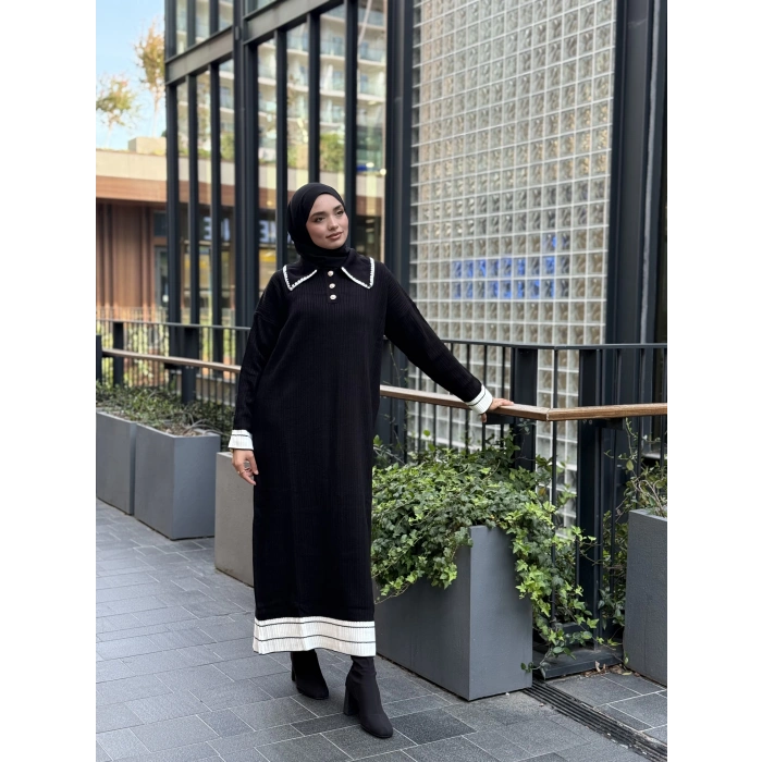 Yakalı Triko Elbise