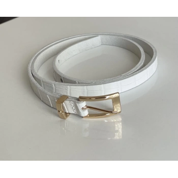 Beyaz Gold Metal Tokalı Kemer