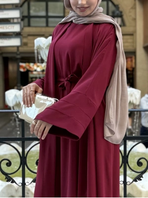 Abaya Takım Bordo