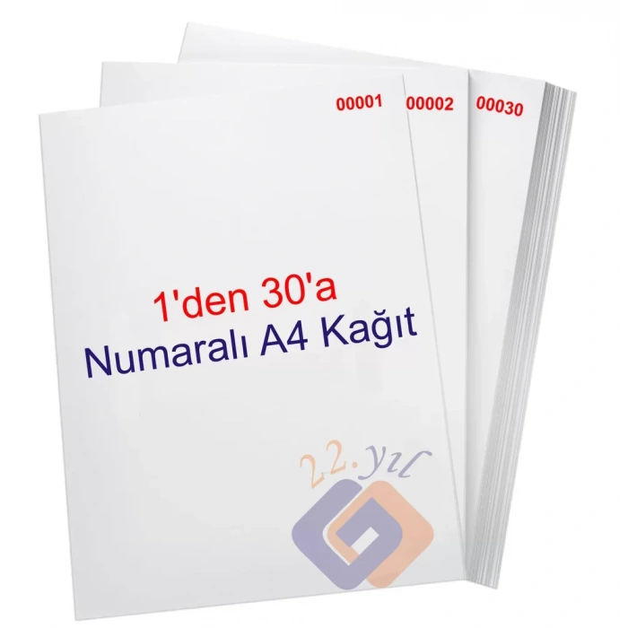 1 Den 30 A Numaralı A4 Fotokopi Kağıdı