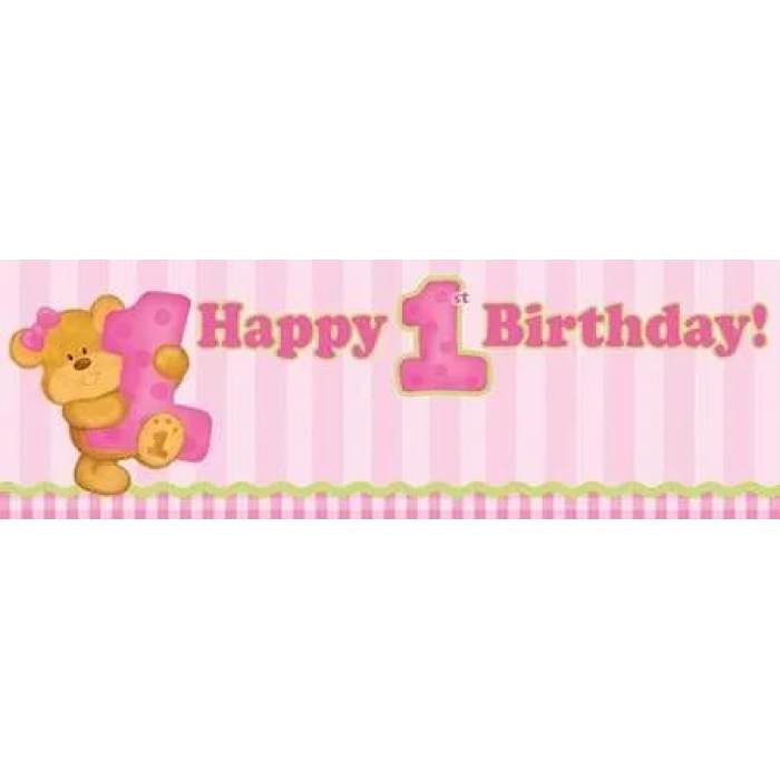 1 Yaşındayım Pembe Ayıcık Dev Afiş 152 X 50,8 Cm