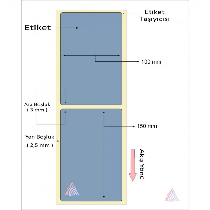 200lü Sarım Tekli Silver Mat Barkod Etiketi 150 x 100