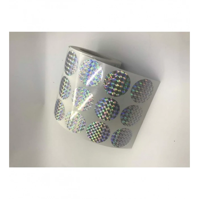 2000li Sarım Hologram Plastik Yuvarlak Etiket 30 Mm
