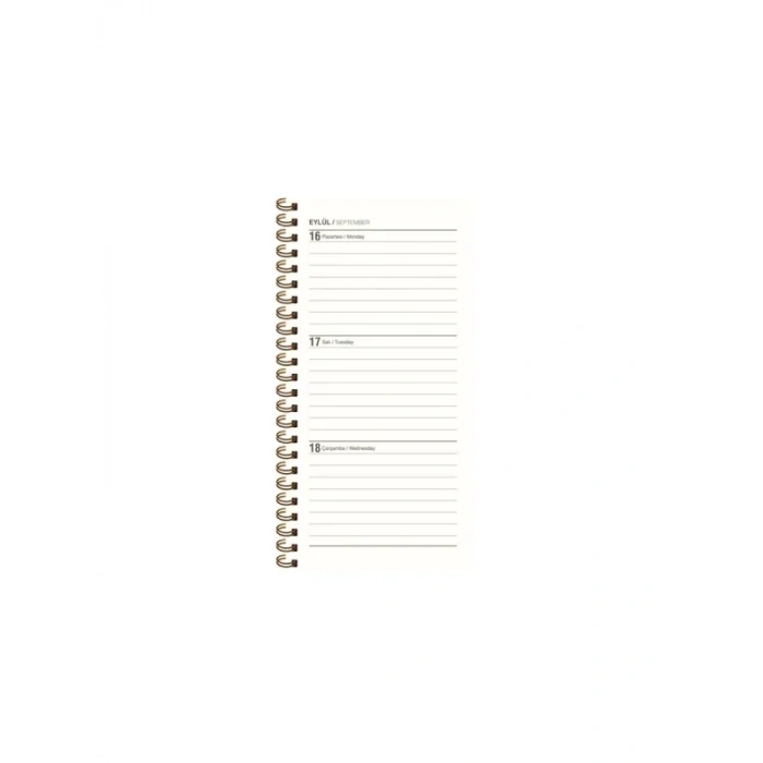 2024 AJANDA KESKİN SPİRALLİ HAFTALIK AJANDA 8x16 CEP ÇİZGİLİ (830033)