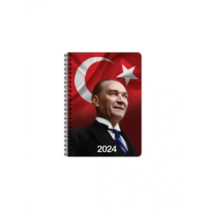 2024 AJANDA KESKİN SPİRALLİ SERT KAPAK GÜNLÜK AJANDA 17x24 ATATÜRK CUMHURBAŞKANI (830364-99)