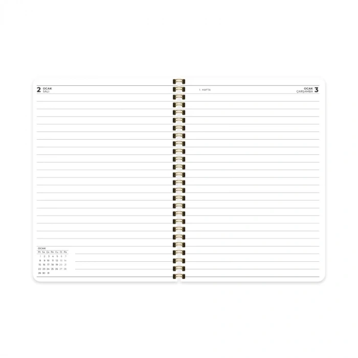 2024 AJANDA KESKİN SPİRALLİ SERT KAPAK GÜNLÜK AJANDA A5 PEMBE (830482)