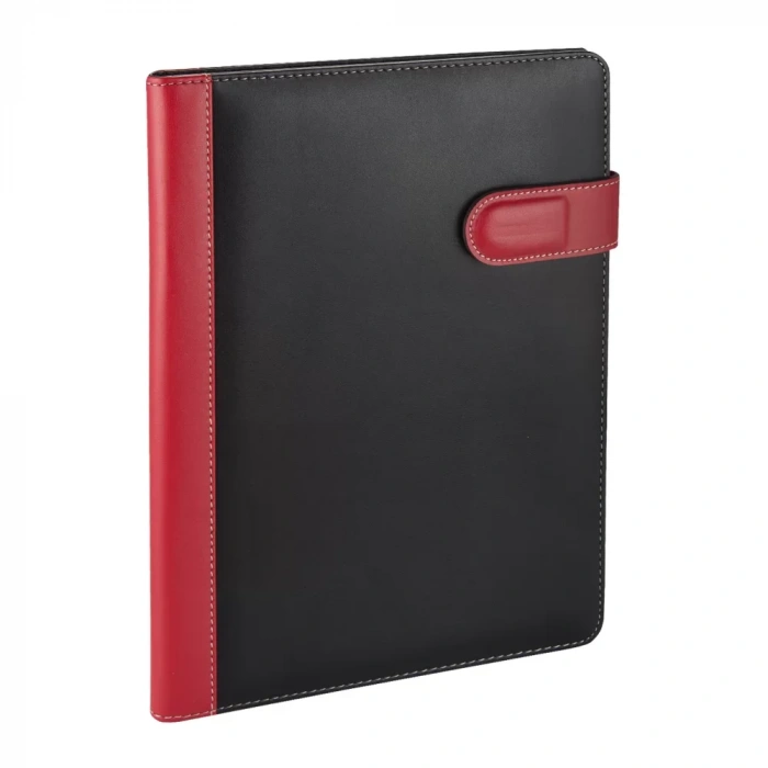 2k 7000 Siyah Sekreterlik A4 Suni Deri Telefon Kılıflı El Portföyü Sekreter Notluğu Hesap Makineli