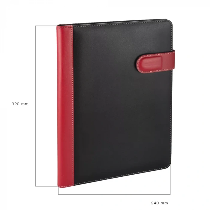 2K 7000 Siyah Sekreterlik A4 Suni Deri Telefon Kılıflı El Portföyü Sekreter Notluğu Hesap Makineli