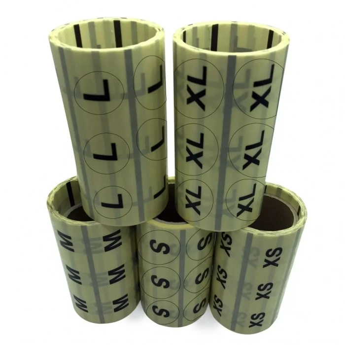 30 Mm Yuvarlak Şeffaf Üzeri Baskılı 3xl Beden Etiketi 500 Sarım