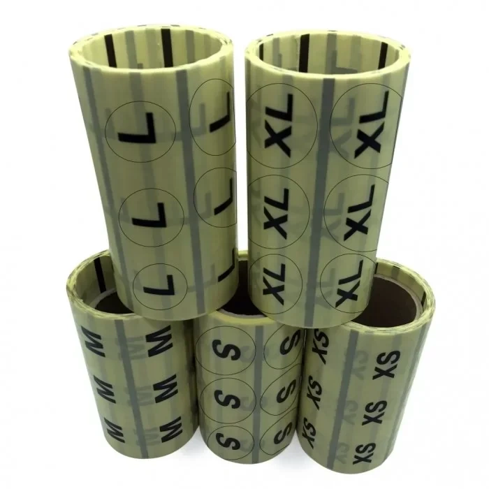 30 Mm Yuvarlak Şeffaf Üzeri Baskılı Beden Etiketi ( Xl) 500 Lü Sarım