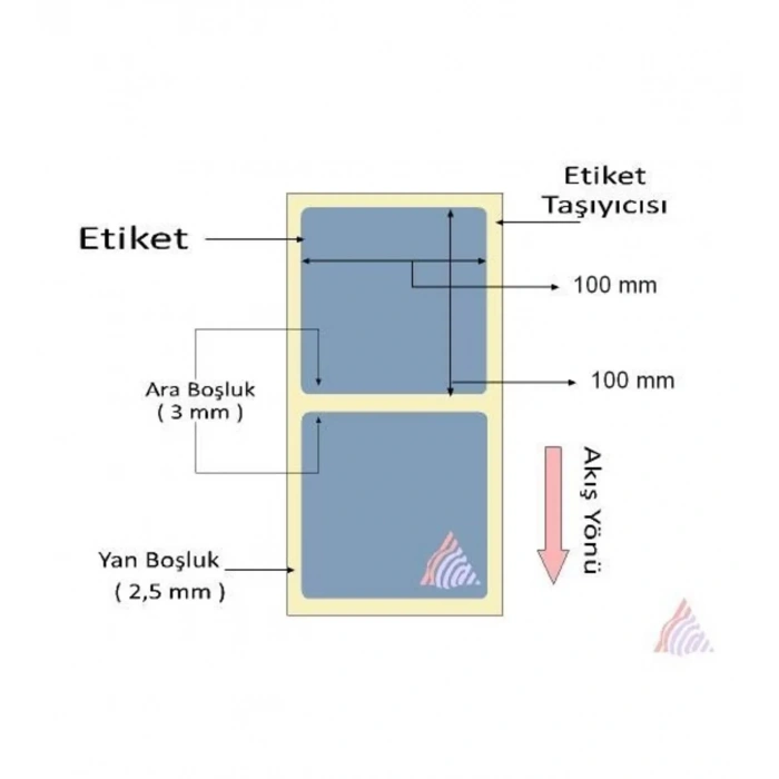300lü Sarım Tekli Silver Mat Barkod Etiketi 100 X 100