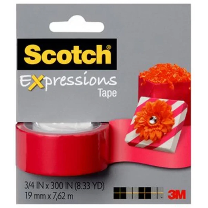 3m Scotch Kırmızı Renkli Dekoratif Bant (19mmx7,62m)