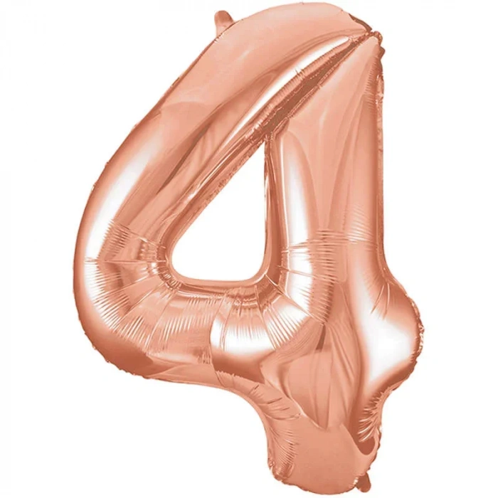 4 Rakamı Rose Gold Folyo Balon 100 Cm