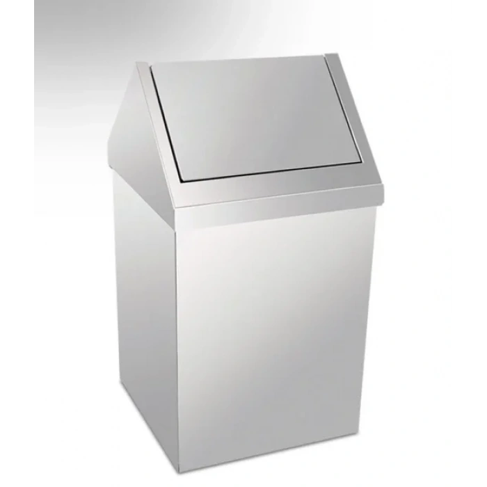 7 Lt Çatı Kapaklı Çöp Kovası Paslanmaz ( 1 Adet )