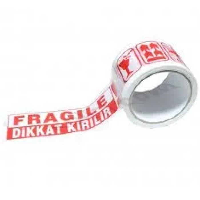 70x40 Dikkat Kırılır Uyarı Baskılı Koli Bantı