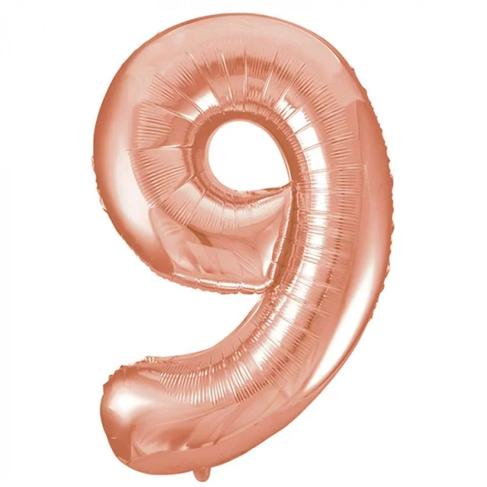 9 Rakamı Rose Gold Folyo Balon 100 cm