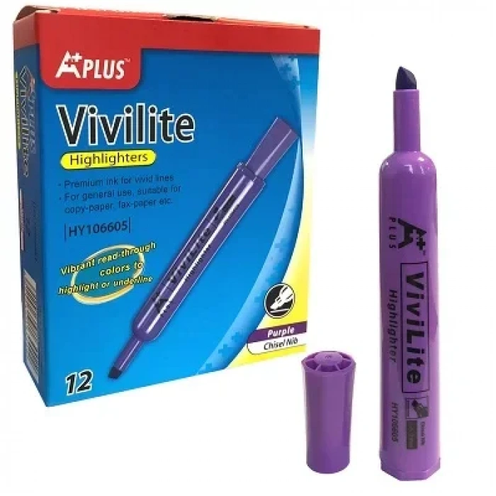 A Plus Fosforlu Kalem Mor