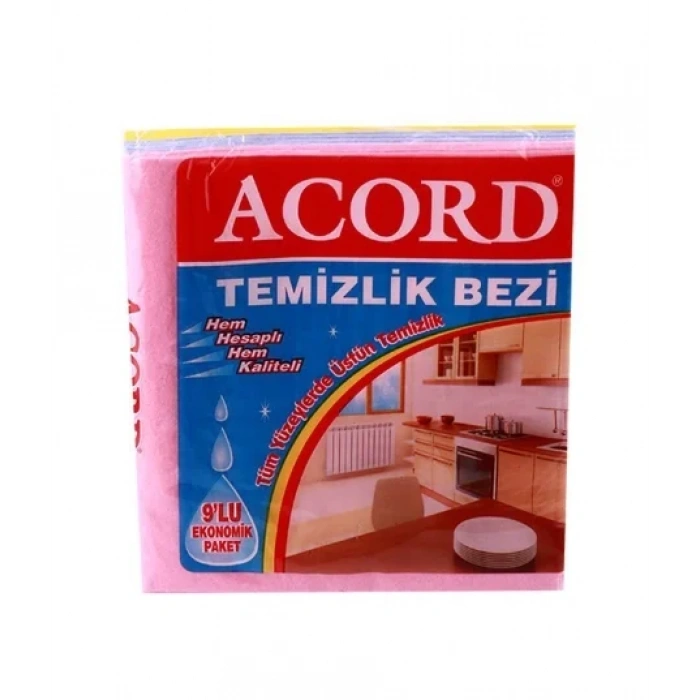 Acord 9lu Temizlik Bezi 35x37 Cm (1 Paket)