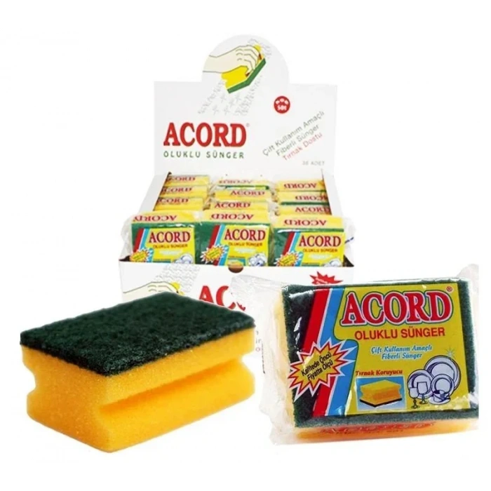 Acord Tekli Oluklu Sünger ( 72 Adet )