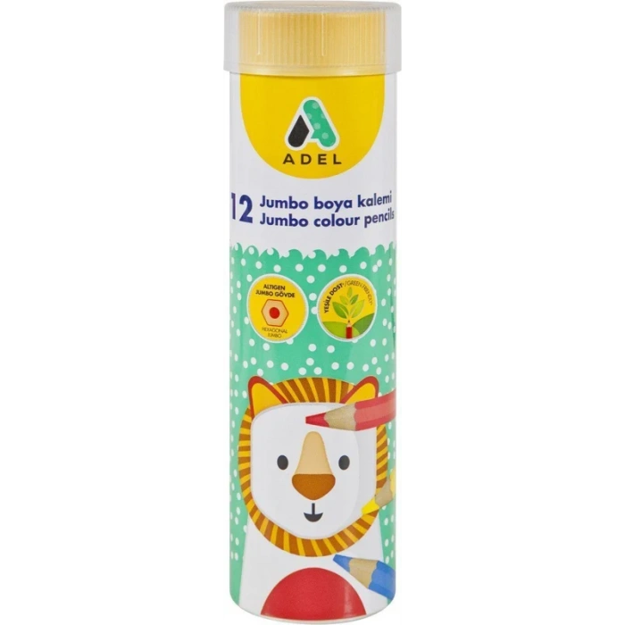 Adel Jumbo Kuru Boya Tam Boy 12 Renk Metal Tüp (510013)