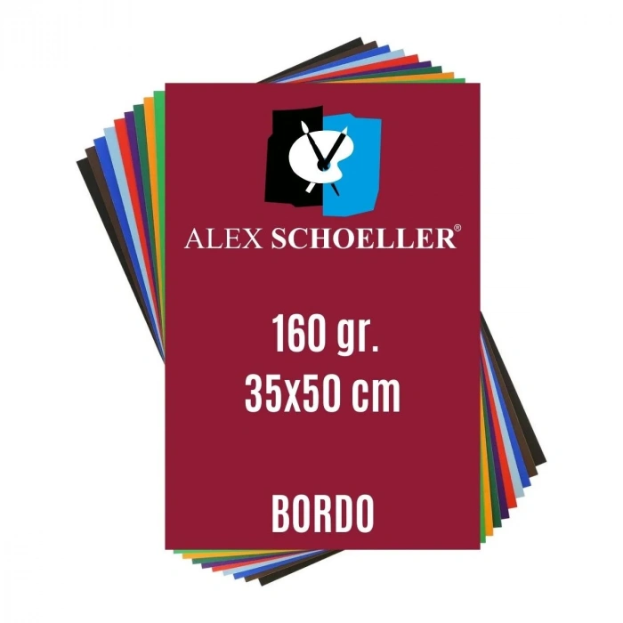 Alex Schoeller Fon Kartonu 160gr 35x50cm 69 Bordo