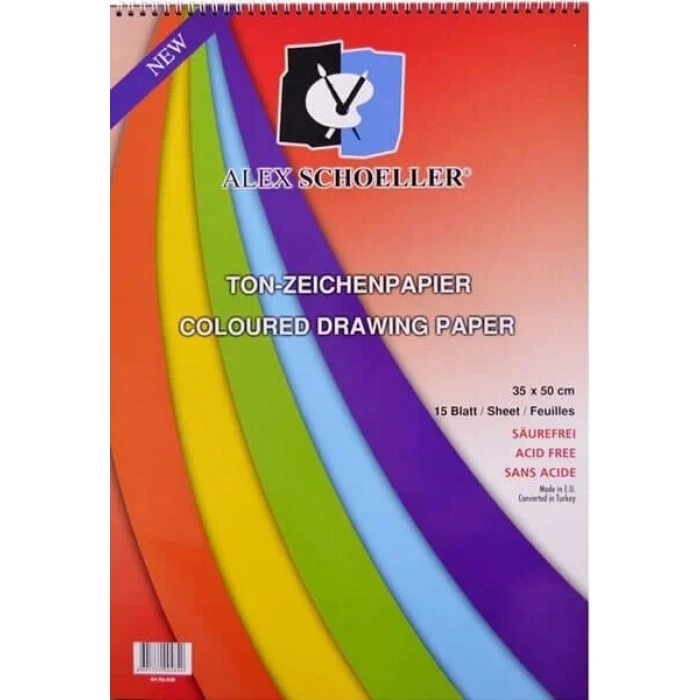 Alex Schoeller Fon Kartonu 35x50 Cm.120 Gr.15 Yp.Spiralli Blok (ALX-840)