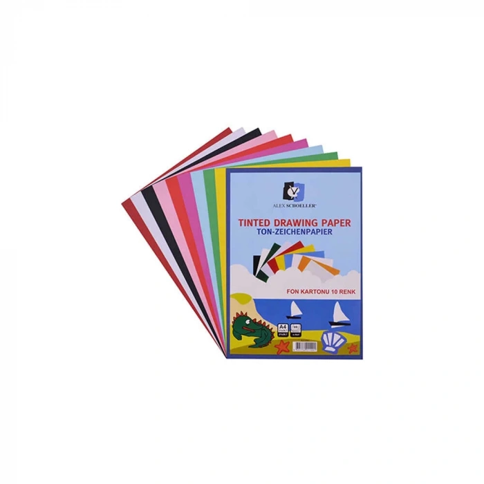 Alex Schoeller Kolej Fon Kartonu A4 10lu Karışık