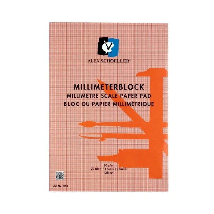 Alex Schoeller Milimetrik Blok A4 80gr 20yp Kırmızı