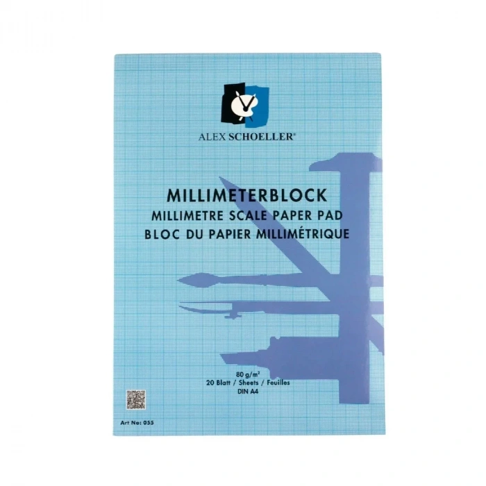 Alex Schoeller Milimetrik Blok A4 80gr 20yp Mavi