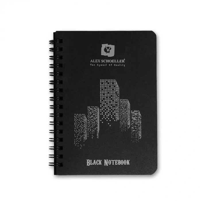 Alex Schoeller Spiralli Plastik Kapak Defter Siyah A5 60 Yaprak