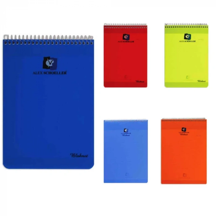 Alex Schoeller Spiralli Polipropilen Kapak Dik Kareli A4 80 Yaprak