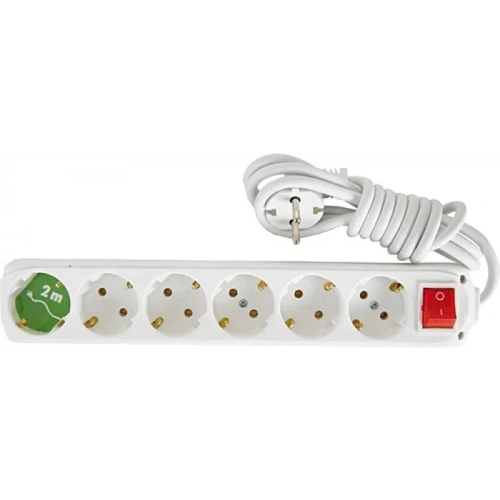 Almera 9260202 6lı Anahtarlı Topraklı Priz 2m (162277)