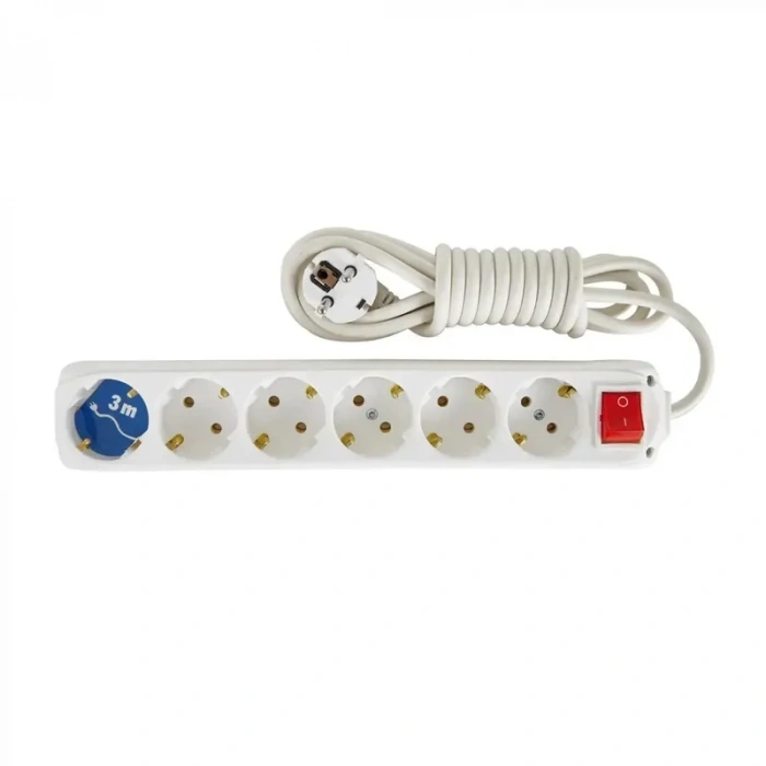 Almera 9260203 6lı Anahtarlı Topraklı Priz 3m