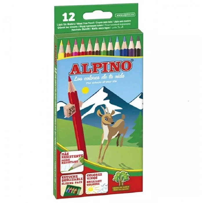 ALPINO 12 RENK KURU BOYA 1/1 TAM BOY AL-10654