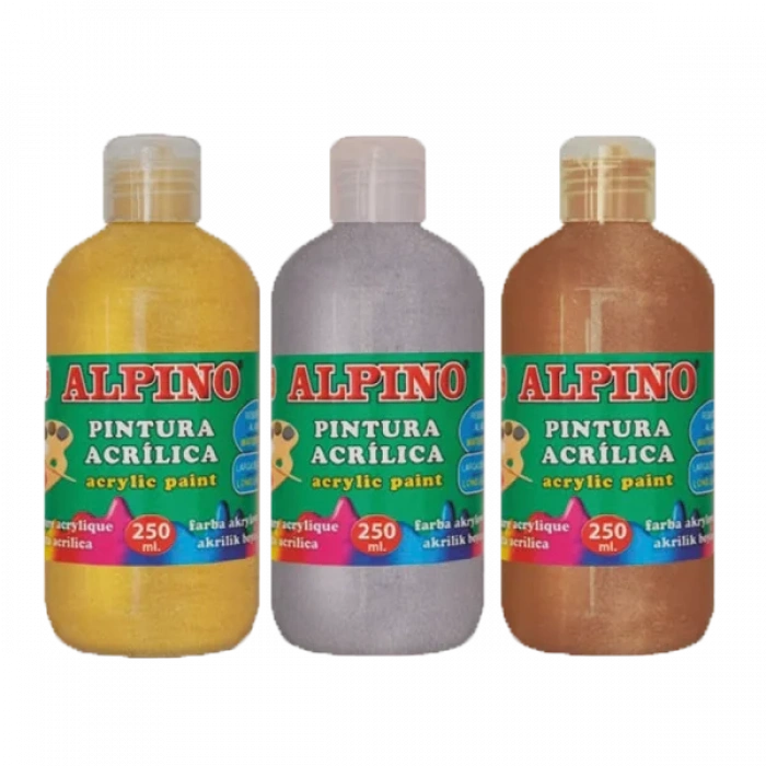 Alpino Akrilik Boya Şişe 250 ML Metalik Bronz DV000134