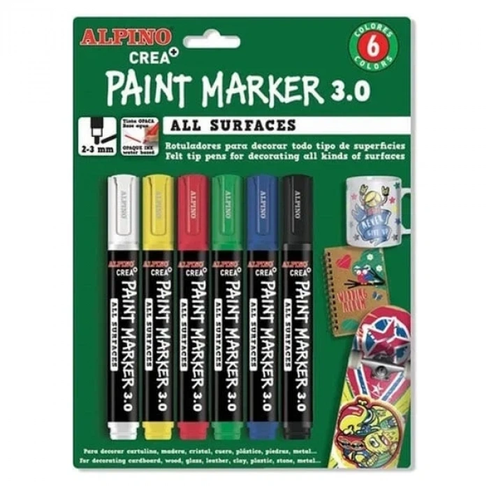 Alpino Crea Paint Marker 6 Renk - AR250