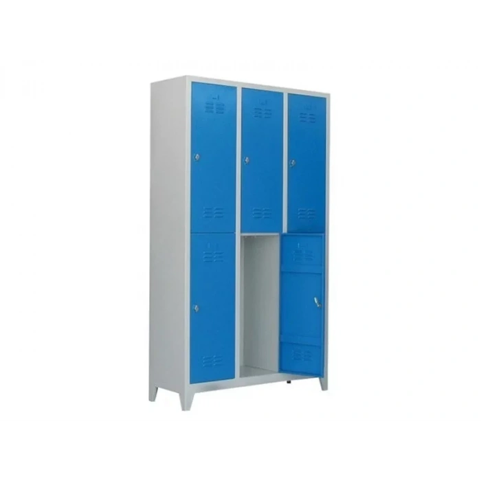 Altı Kapılı Soyunma Dolabı Mavi Gri (yarım Boy Kapılı)