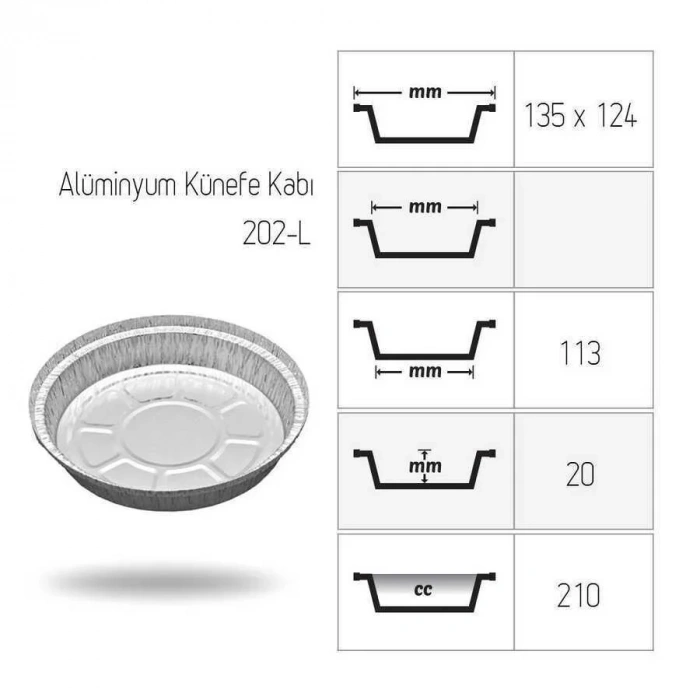 Alüminyum Künefe Kabı - 100 Adet