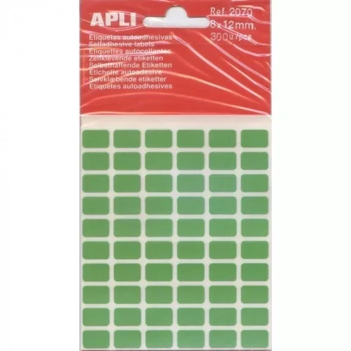 APLI 2070 ETİKET 8 X 12 MM YEŞİL 300 ADET