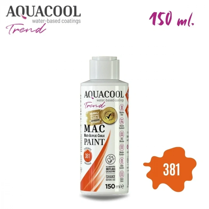 Aquacool Multi Akrilik Boya 150ml 381 Turuncu