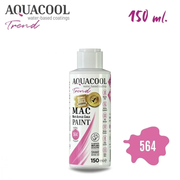 Aquacool Multi Akrilik Boya 150ml 564 Fuşya