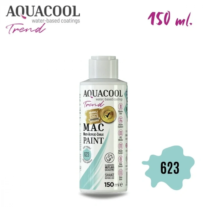Aquacool Multi Akrilik Boya 150ml 623 Küf Yeşili
