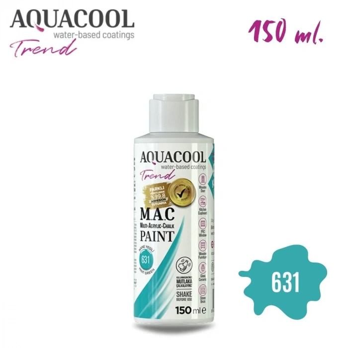 Aquacool Multi Akrilik Boya 150ml 631 Nane Yeşili