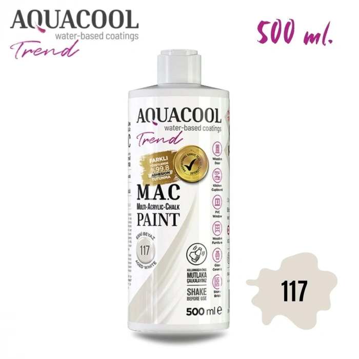 Aquacool Multi Akrilik Boya 500ml 117 Eski Beyaz