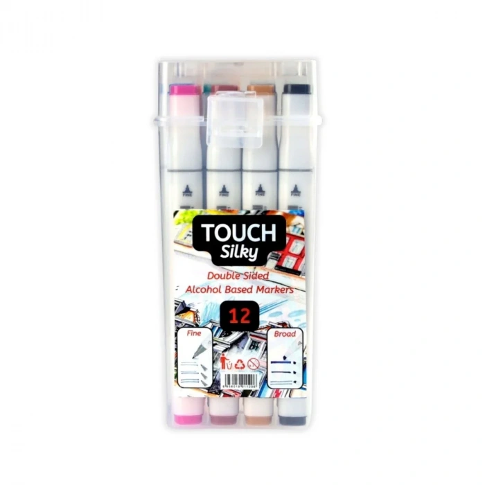 Art Elegant Çantalı Touch Silky Marker Seti 12li