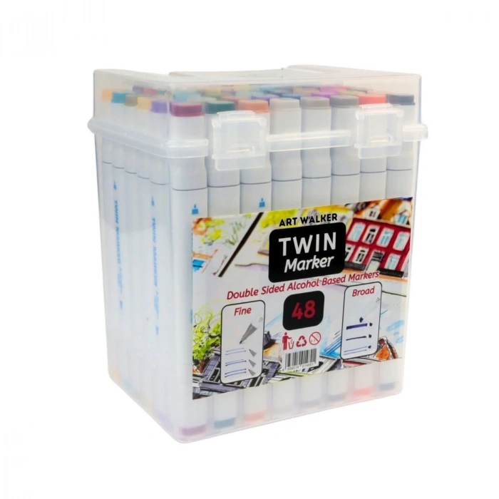 Art Walker Çantalı Twin Marker Seti 48li