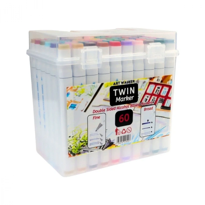 Art Walker Çantalı Twin Marker Seti 60lı
