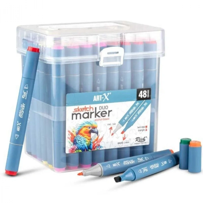 ART-X Çift Uçlu Sketch Marker Kalem Seti 48li