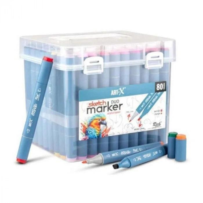 ART-X Çift Uçlu Sketch Marker Kalem Seti 80li