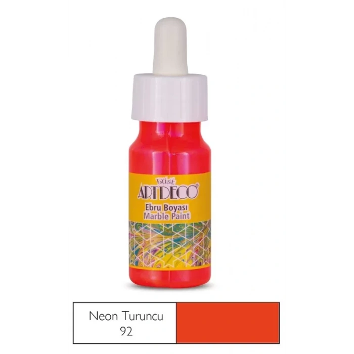 Artdeco 016b Ebru Boyası 92 Neon Turuncu 30ml